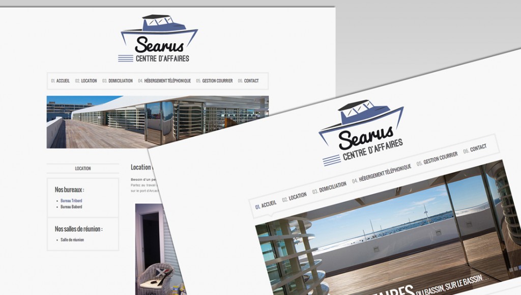 Exemple de page du site internet de Searus centre d'affaires